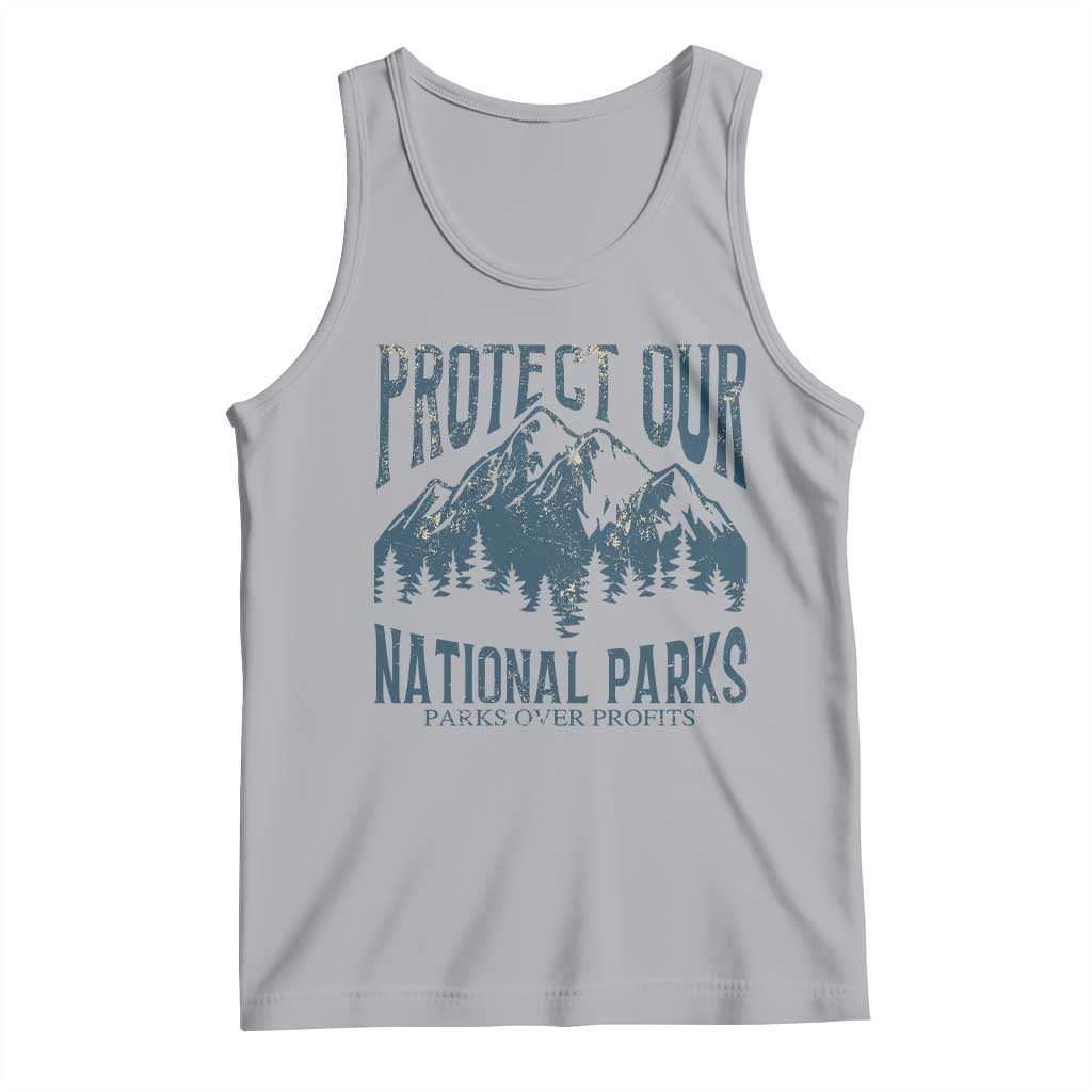 Protect Our National Parks Tank Top Retro Mountain Nature Graphic TS02 Athletic Heather Print Your Wear