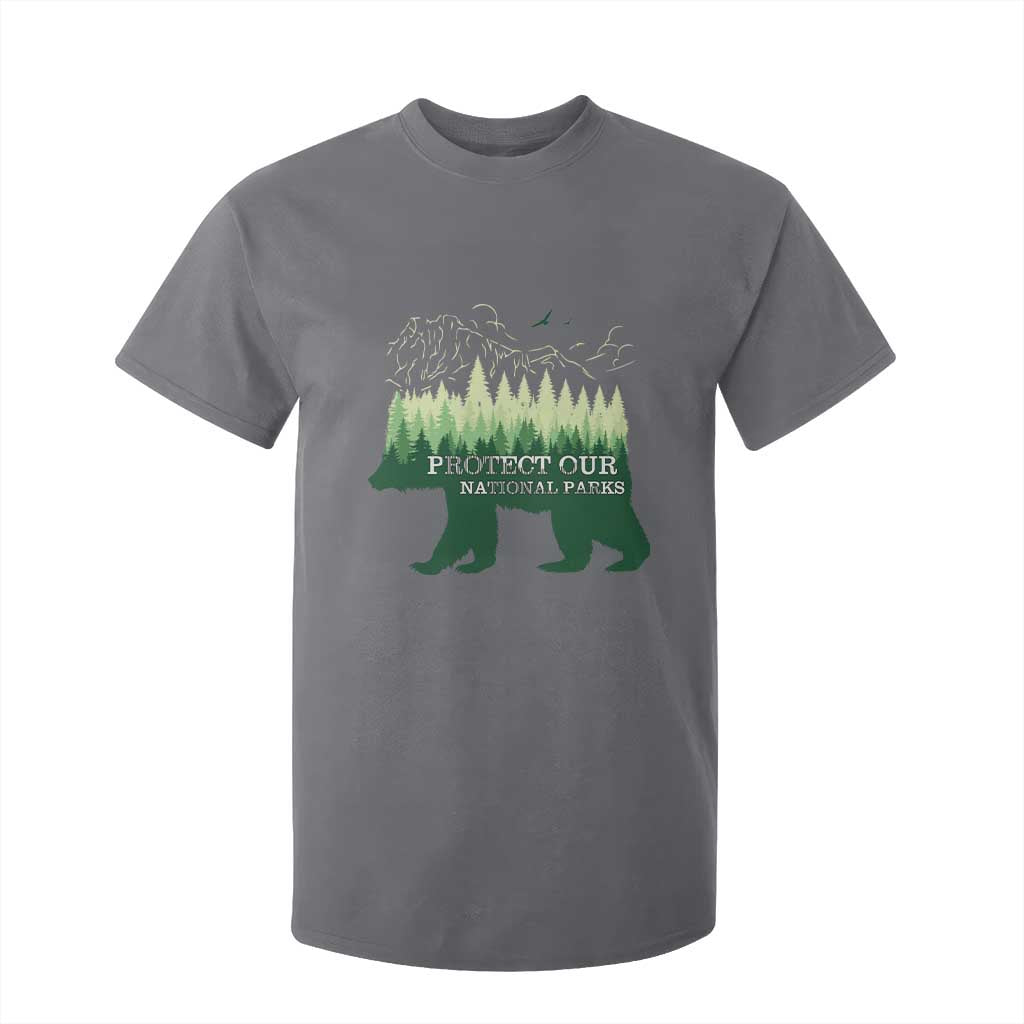 Protect Our Parks National Park T Shirt For Kid Bear Hiking Nature TS02 Charcoal Print Your Wear