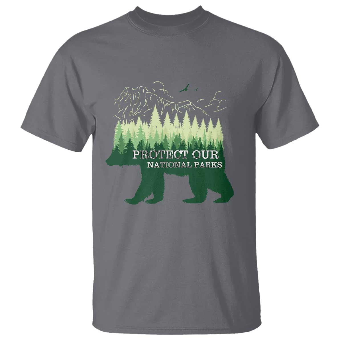Protect Our Parks National Park T Shirt Bear Hiking Nature TS02 Charcoal Print Your Wear