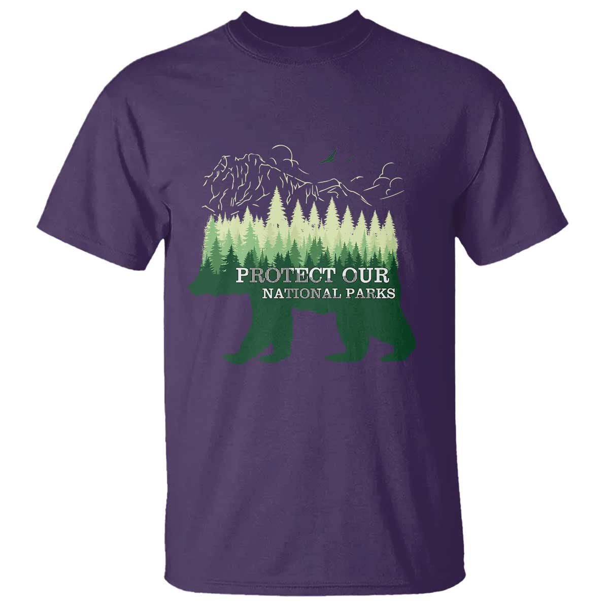 Protect Our Parks National Park T Shirt Bear Hiking Nature TS02 Purple Print Your Wear