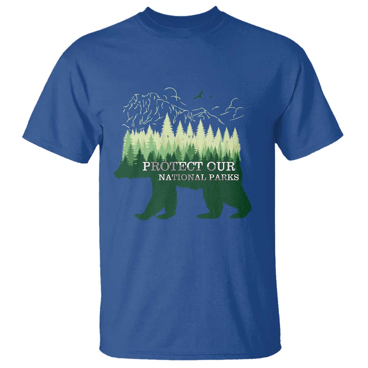 Protect Our Parks National Park T Shirt Bear Hiking Nature TS02 Royal Blue Print Your Wear