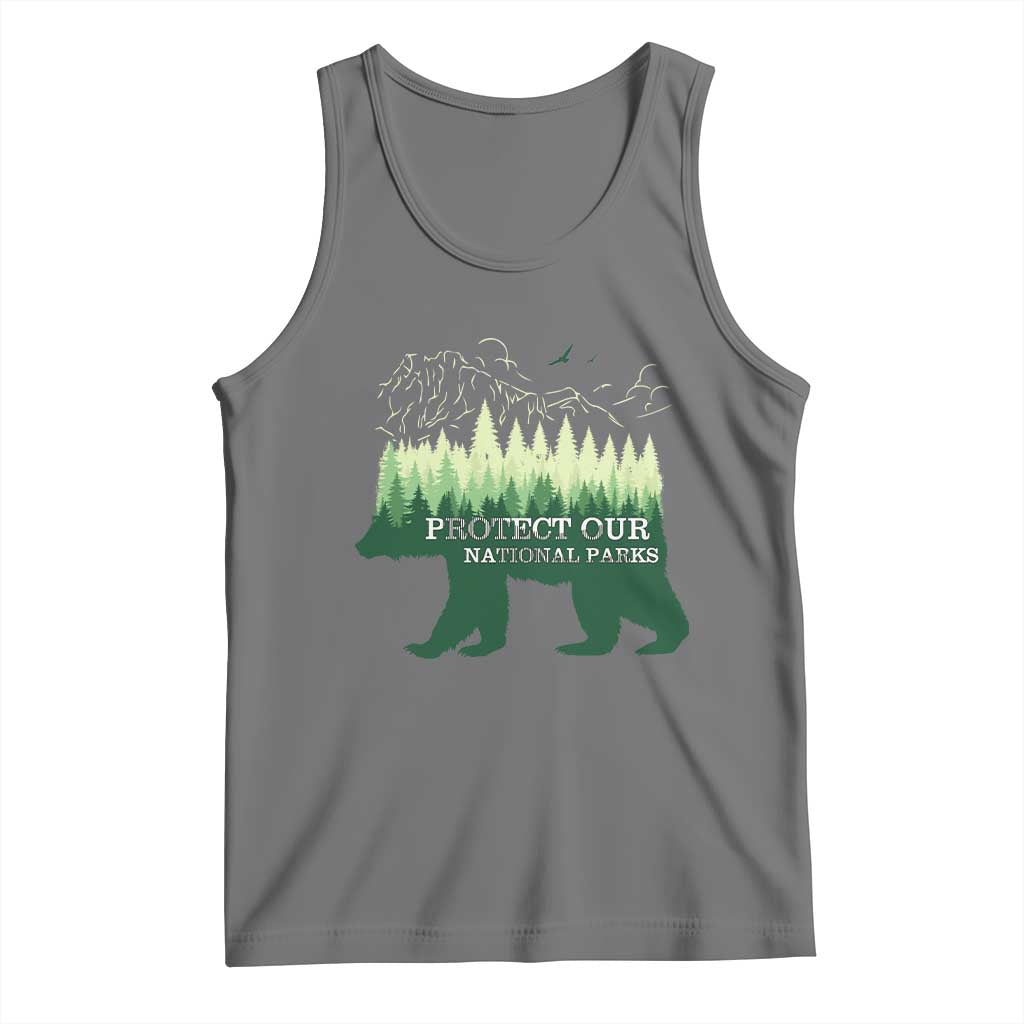 Protect Our Parks National Park Tank Top Bear Hiking Nature TS02 Black Heather Print Your Wear