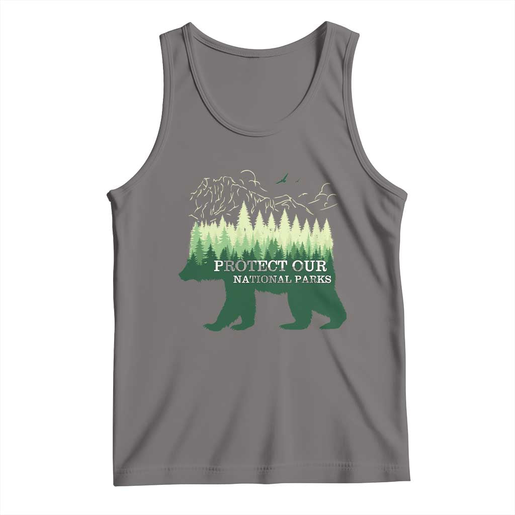 Protect Our Parks National Park Tank Top Bear Hiking Nature TS02 Deep Heather Print Your Wear