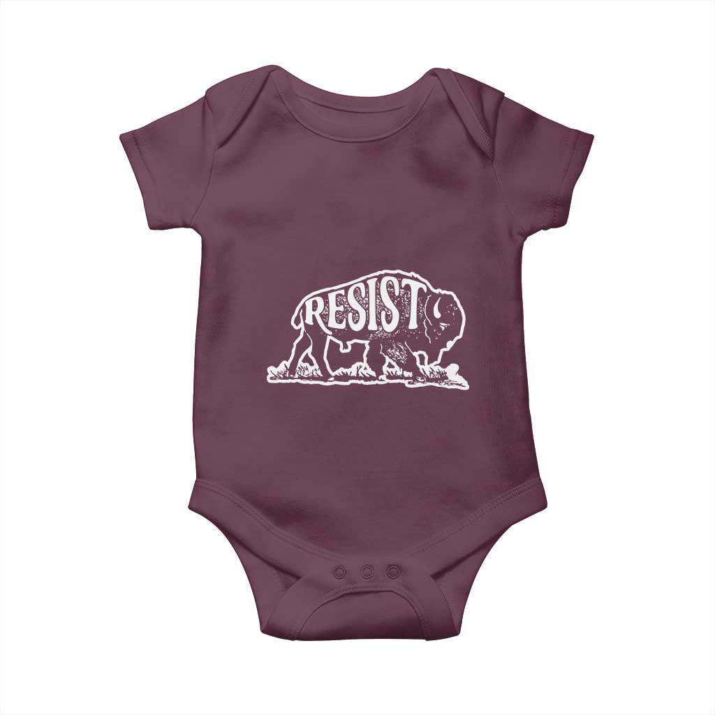 Protect Our National Parks Baby Onesie Bison Wildlife Resist TS02 Maroon Print Your Wear