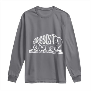 Protect Our National Parks Long Sleeve Shirt Bison Wildlife Resist TS02 Charcoal Print Your Wear