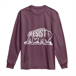 Protect Our National Parks Long Sleeve Shirt Bison Wildlife Resist TS02 Maroon Print Your Wear