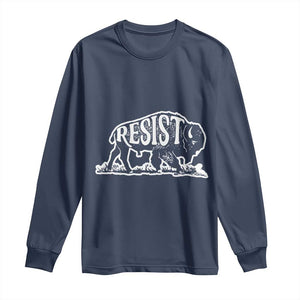 Protect Our National Parks Long Sleeve Shirt Bison Wildlife Resist TS02 Navy Print Your Wear