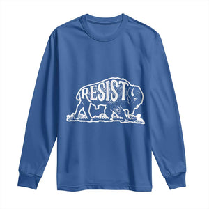 Protect Our National Parks Long Sleeve Shirt Bison Wildlife Resist TS02 Royal Blue Print Your Wear