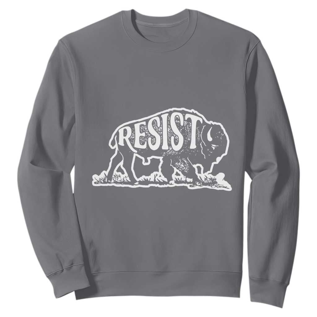 Protect Our National Parks Sweatshirt Bison Wildlife Resist TS02 Charcoal Print Your Wear