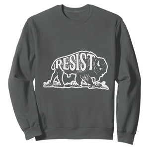Protect Our National Parks Sweatshirt Bison Wildlife Resist TS02 Dark Heather Print Your Wear