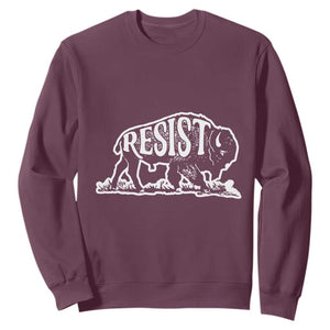 Protect Our National Parks Sweatshirt Bison Wildlife Resist TS02 Maroon Print Your Wear