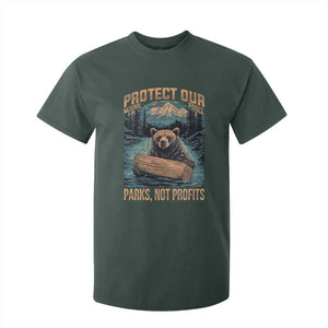 Protect Our National Parks T Shirt For Kid Parks Not Profits Bear Retro Graphic TS02 Dark Forest Green Print Your Wear