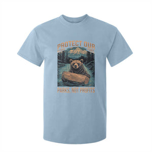 Protect Our National Parks T Shirt For Kid Parks Not Profits Bear Retro Graphic TS02 Light Blue Print Your Wear