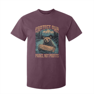 Protect Our National Parks T Shirt For Kid Parks Not Profits Bear Retro Graphic TS02 Maroon Print Your Wear