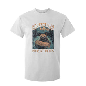 Protect Our National Parks T Shirt For Kid Parks Not Profits Bear Retro Graphic TS02 White Print Your Wear