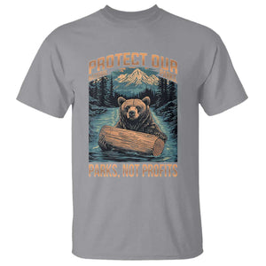 Protect Our National Parks T Shirt Parks Not Profits Bear Retro Graphic TS02 Sport Gray Print Your Wear