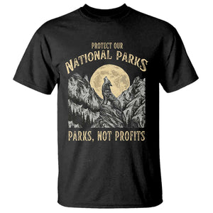 Protect Our National Parks T Shirt Parks Not Profits Wolf Retro Graphic TS02 Black Print Your Wear