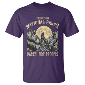 Protect Our National Parks T Shirt Parks Not Profits Wolf Retro Graphic TS02 Purple Print Your Wear