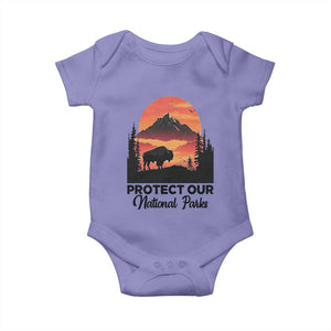 Protect Our National Parks Baby Onesie Bison Buffalo Vintage Graphic TS02 Violet Print Your Wear