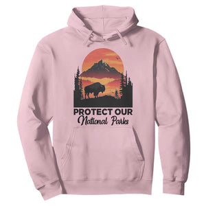 Protect Our National Parks Hoodie Bison Buffalo Vintage Graphic TS02 Light Pink Print Your Wear