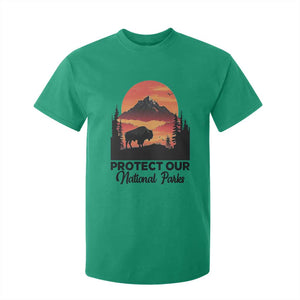 Protect Our National Parks T Shirt For Kid Bison Buffalo Vintage Graphic TS02 Irish Green Print Your Wear