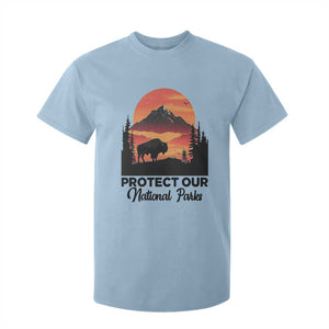 Protect Our National Parks T Shirt For Kid Bison Buffalo Vintage Graphic TS02 Light Blue Print Your Wear