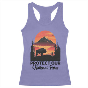 Protect Our National Parks Racerback Tank Top Bison Buffalo Vintage Graphic TS02 Violet Print Your Wear