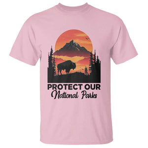 Protect Our National Parks T Shirt Bison Buffalo Vintage Graphic TS02 Light Pink Print Your Wear