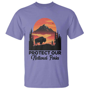 Protect Our National Parks T Shirt Bison Buffalo Vintage Graphic TS02 Violet Print Your Wear