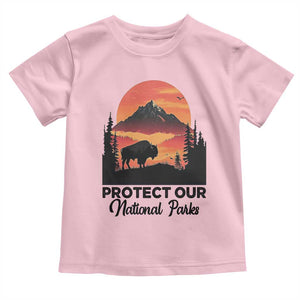 Protect Our National Parks Toddler T Shirt Bison Buffalo Vintage Graphic TS02 Light Pink Print Your Wear