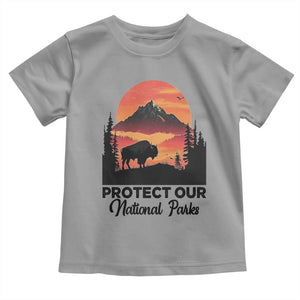 Protect Our National Parks Toddler T Shirt Bison Buffalo Vintage Graphic TS02 Sport Gray Print Your Wear