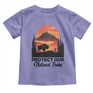 Protect Our National Parks Toddler T Shirt Bison Buffalo Vintage Graphic TS02 Violet Print Your Wear