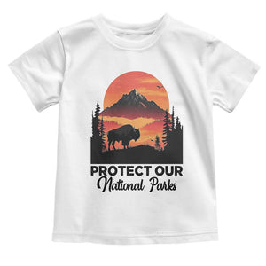 Protect Our National Parks Toddler T Shirt Bison Buffalo Vintage Graphic TS02 White Print Your Wear