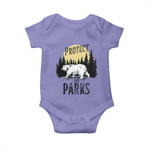 Protect Our Parks Baby Onesie Retro Bear Forest Nature Graphic TS02 Violet Print Your Wear