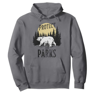 Protect Our Parks Hoodie Retro Bear Forest Nature Graphic TS02 Charcoal Print Your Wear