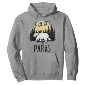 Protect Our Parks Hoodie Retro Bear Forest Nature Graphic TS02 Sport Gray Print Your Wear