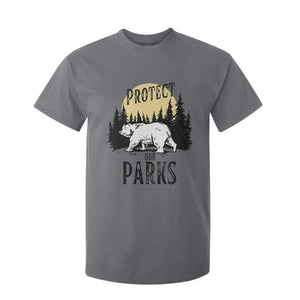 Protect Our Parks T Shirt For Kid Retro Bear Forest Nature Graphic TS02 Charcoal Print Your Wear