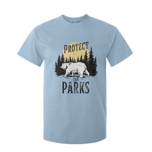 Protect Our Parks T Shirt For Kid Retro Bear Forest Nature Graphic TS02 Light Blue Print Your Wear