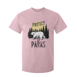 Protect Our Parks T Shirt For Kid Retro Bear Forest Nature Graphic TS02 Light Pink Print Your Wear