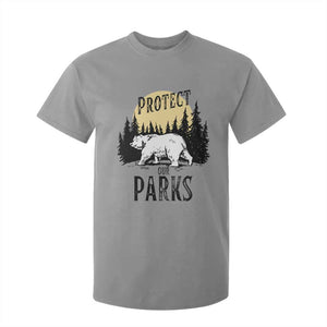 Protect Our Parks T Shirt For Kid Retro Bear Forest Nature Graphic TS02 Sport Gray Print Your Wear