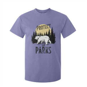 Protect Our Parks T Shirt For Kid Retro Bear Forest Nature Graphic TS02 Violet Print Your Wear