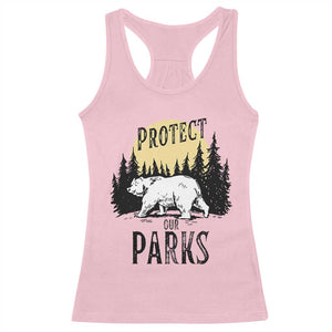 Protect Our Parks Racerback Tank Top Retro Bear Forest Nature Graphic TS02 Light Pink Print Your Wear