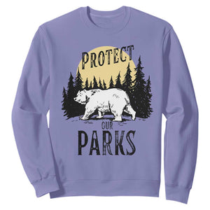 Protect Our Parks Sweatshirt Retro Bear Forest Nature Graphic TS02 Violet Print Your Wear