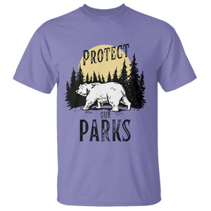 Protect Our Parks T Shirt Retro Bear Forest Nature Graphic TS02 Violet Print Your Wear