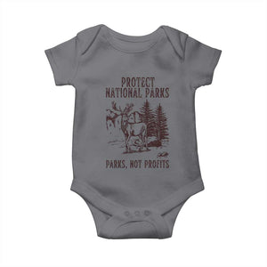 Protect National Parks Baby Onesie Support Parks Not Profits Deer TS02 Charcoal Print Your Wear