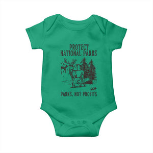 Protect National Parks Baby Onesie Support Parks Not Profits Deer TS02 Irish Green Print Your Wear