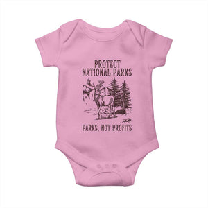 Protect National Parks Baby Onesie Support Parks Not Profits Deer TS02 Light Pink Print Your Wear