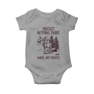 Protect National Parks Baby Onesie Support Parks Not Profits Deer TS02 Sport Gray Print Your Wear