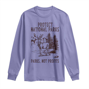 Protect National Parks Long Sleeve Shirt Support Parks Not Profits Deer TS02 Violet Print Your Wear