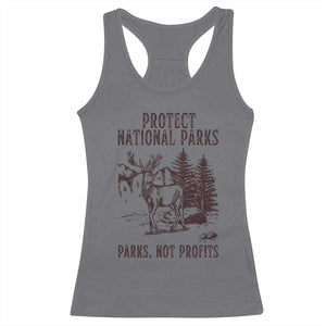 Protect National Parks Racerback Tank Top Support Parks Not Profits Deer TS02 Charcoal Print Your Wear